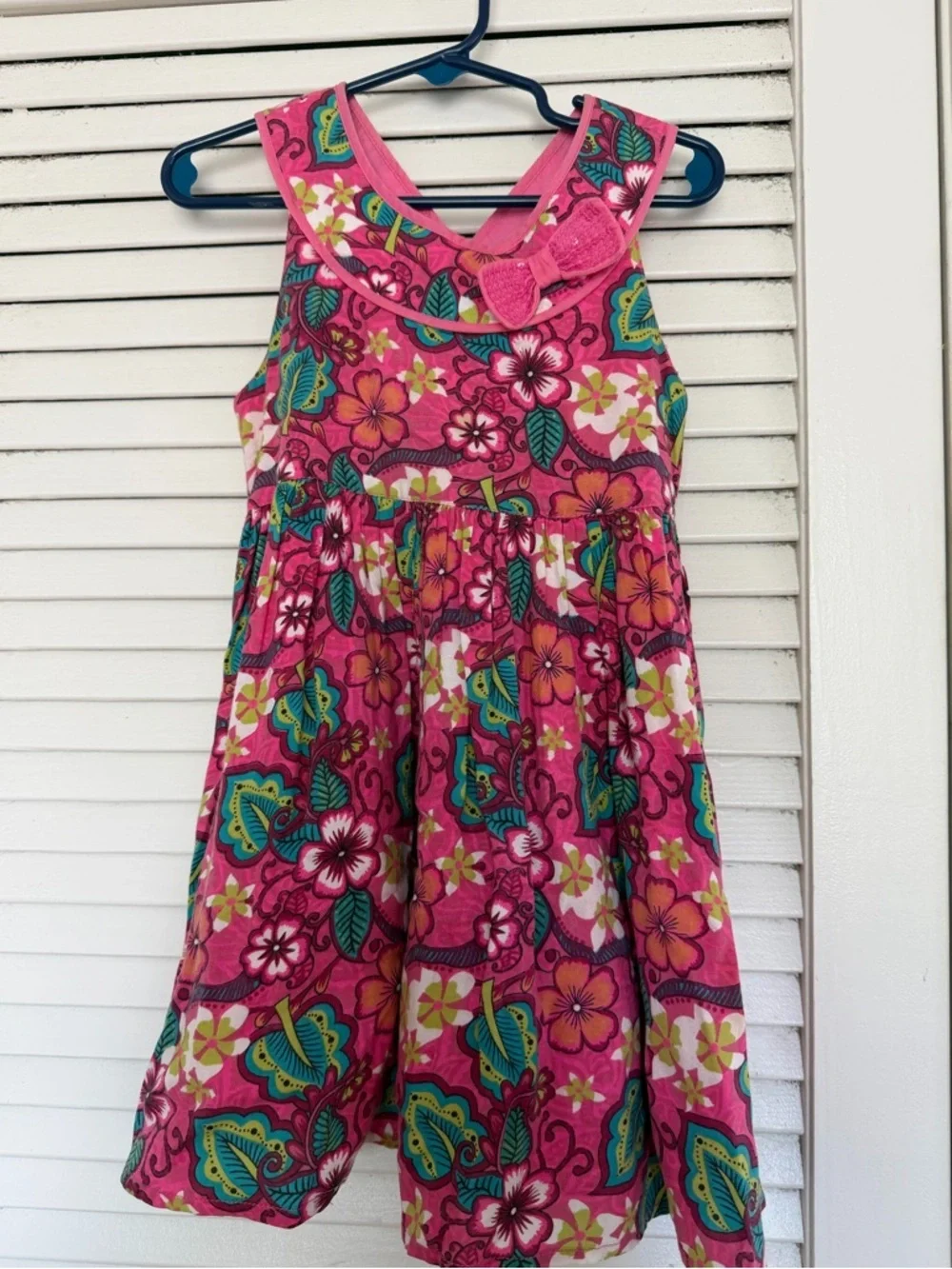 F&F Girls Floral Pink Bright Summer Dress Toddler 2–3Y Party Casual Cute Cotton